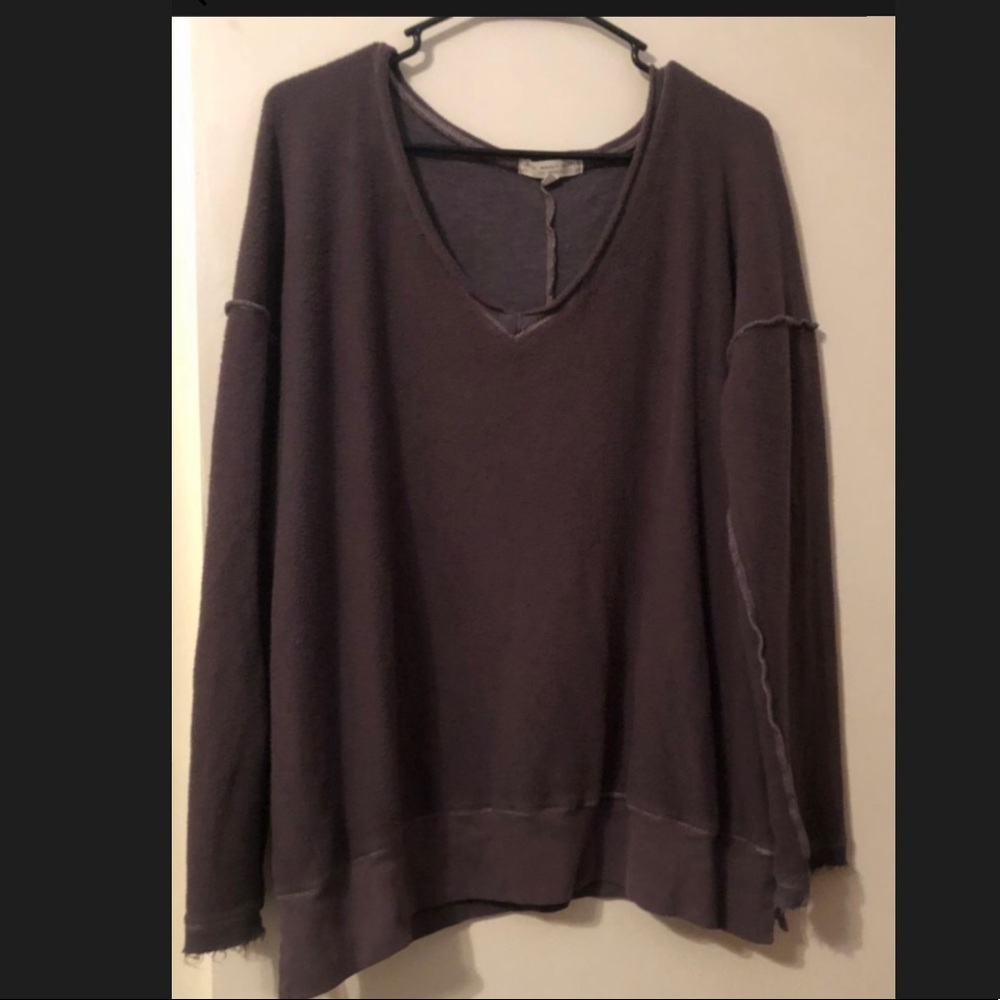 truly madly deeply grey long sleeve crew float